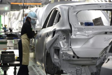 Automatisierte Produktionslinie im Toyota Motomachi Werk in Japan
