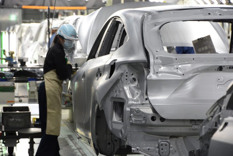 Automatisierte Produktionslinie im Toyota Motomachi Werk in Japan