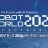 Offizielles Veranstaltungsmotiv der RobotWorld 2026 in Südkorea mit Messetermin und Veranstaltungsort.