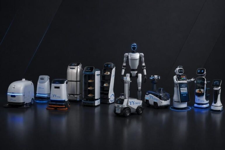 Vertreter von YYForce und Novotel/Mercure Singapore on Stevens bei der Unterzeichnung ihrer Robotik-Kooperation im Oktober 2026.